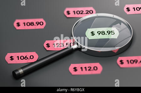 Shop Preis Vergleich Konzept Stockfoto
