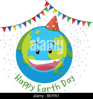 Happy Earth Day flag Konzept Abbildung Stock Vektor