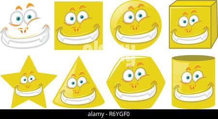 Der gelbe Monster Gesichtsformen Abbildung Stock Vektor