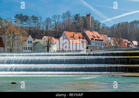 Lech in Landsberg am Lech, Deutschland Stockfoto