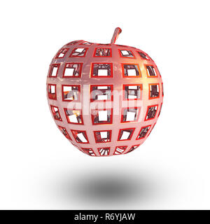 3D-gerenderte Apple. Weißer Hintergrund Stockfoto