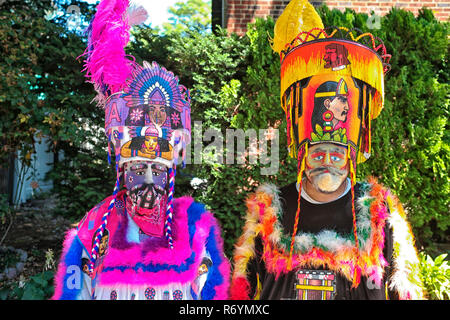 Chinelos sind eine Art von traditionellen kostümierte Tänzer, die im mexikanischen Bundesstaat Morelos beliebt ist, Teile des Staates von Mexiko und der Föderalen Dist Stockfoto