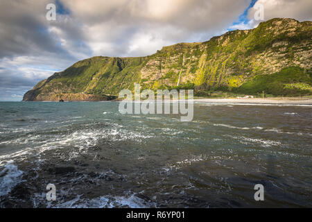 Azoren Küste Landschaft in Faja Grande, Flores Island. Portugal. Stockfoto