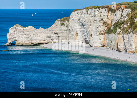 Die berühmten Klippen von Etretat in der Normandie, Frankreich Stockfoto