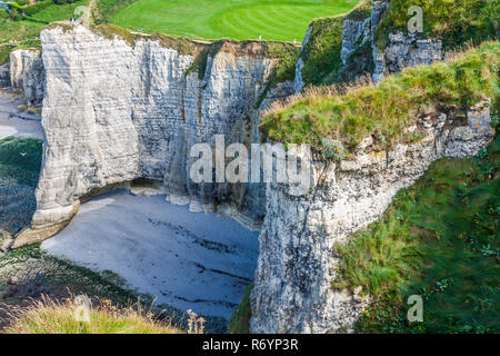 Weißen Felsen an der Küste von Frankreich in der Nähe der Stadt Rouen in der Normandie Stockfoto