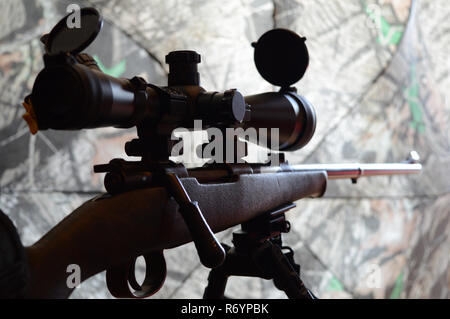 Gewehr mit Zweibein Stockfoto