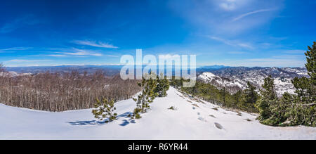Nationalpark Lovcen Winterlandschaft Stockfoto