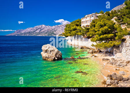 Idyllischen Strand Punta Rata in Brela Blick Stockfoto