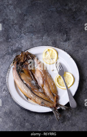 Rustikale geräucherte Bücklinge englisch Stockfoto