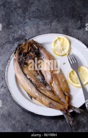 Rustikale geräucherte Bücklinge englisch Stockfoto