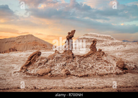 Salz Skulpturen ist wunderschön geologische Formation der Moon Valley Stockfoto