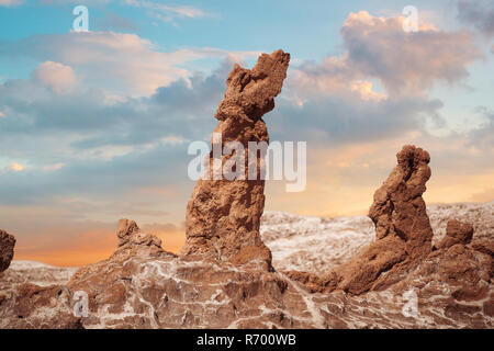 Salz Skulpturen ist wunderschön geologische Formation der Moon Valley Stockfoto