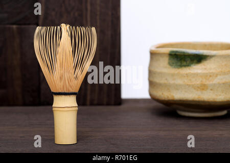 Traditionelle Schönheit von grünem Tee Zeremonie in Japan Stockfoto