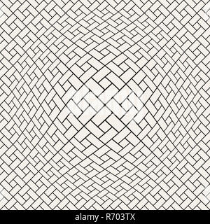 Halbton bloat Effekt optische Täuschung. Abstrakte geometrische Hintergrund Design. Die nahtlose Vektor schwarz-weißen Muster. Stockfoto