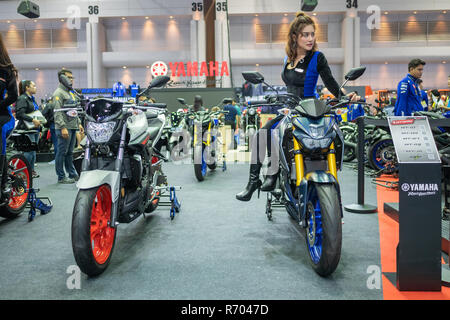 Bangkok, Thailand - 30. November 2018: Yamaha Motorrad bei Thailand International Motor Expo 2018 (MOTOR EXPO 2018) auf Nov 30,2018 in Bangkok, Thailand Stockfoto