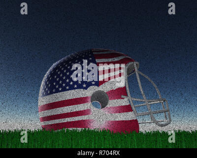 Helm in US Flag Farben. Bild aus Worten Stockfoto