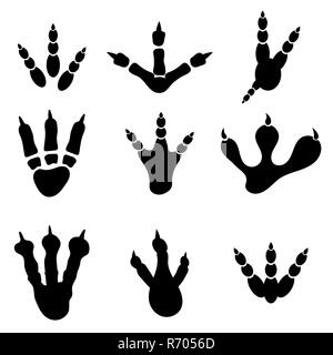 Satz von verschiedenen Drucken isoliert Stockfoto