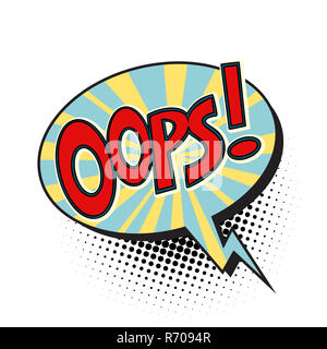 Oops komische Blase Stockfoto