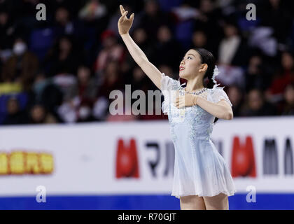 Vancouver, British Columbia, Kanada. 6 Dez, 2018. RIKA KIHIRA von Japan konkurriert in die Damen kurze Programm an der ISU Junior Grand Prix Finale in Dezember 6, 2018 in Vancouver, British Columbia, Kanada. Credit: Andrew Kinn/ZUMA Draht/Alamy leben Nachrichten Stockfoto