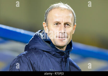 WAALWIJK 07-12-2018, Mandemakers Stadion, Fußball Saison 2018 / 2019, Niederländische Keuken Kampioen Divisie, RKC-MVV MVV Trainer Ron Elsen während des Spiels RKC-MVV Stockfoto