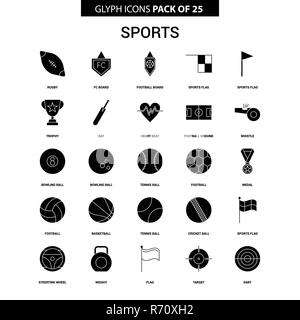 Sport Glyphe Vektor Icon Set Stock Vektor