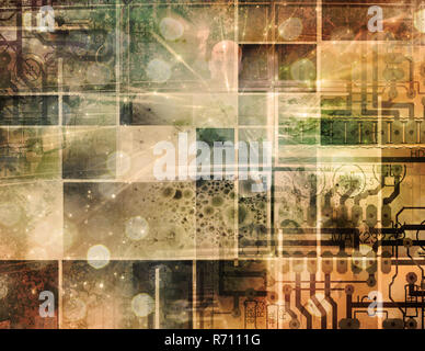 Abstrakte Komposition. Stromkreis Motherboard Technologie Stockfoto