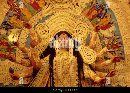 Göttin Durga Pooja Prozession, Bombay, Mumbai, Maharashtra, Indien Stockfoto