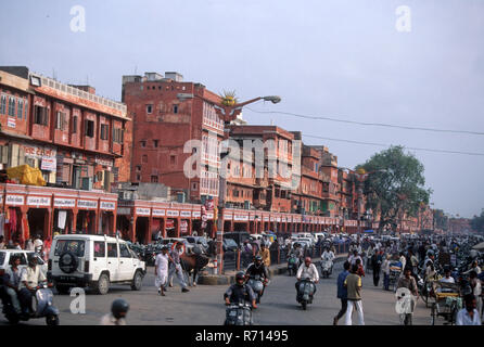 Verkehr, tripolia Bazar, Jaipur, Rajasthan, Indien Stockfoto