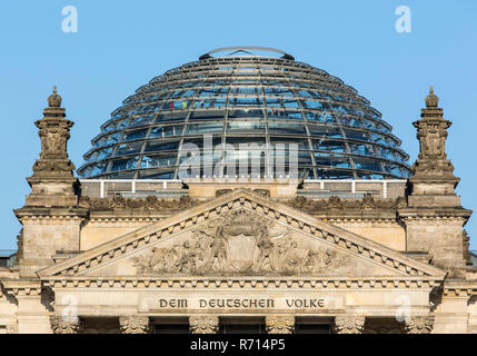 Reichstag Kuppel, Regierungsviertel, Berlin, Deutschland Stockfoto