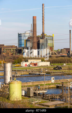 Kläranlage Alte Emscher, Hamborn, Duisburg, Nordrhein-Westfalen, Deutschland Stockfoto