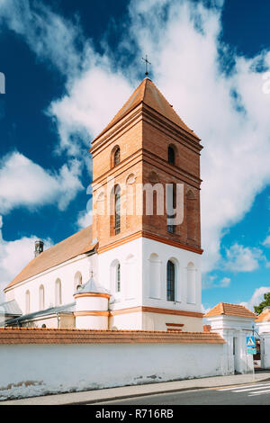 Mir, Belarus. Saint Nicolas Römisch-katholische Kirche in Mir, Belarus. Das Wahrzeichen der Stadt. Stockfoto