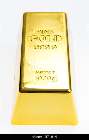 1 kg, 1000 g Goldbarren, 999,9 reines Gold Stockfoto
