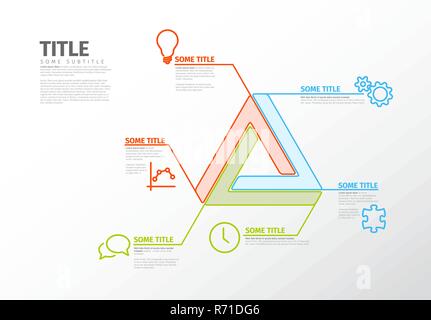 Vektor Infografik Berichtsvorlage von Linien und abstrakte Form - optische Täuschung unmöglich gemacht Stock Vektor