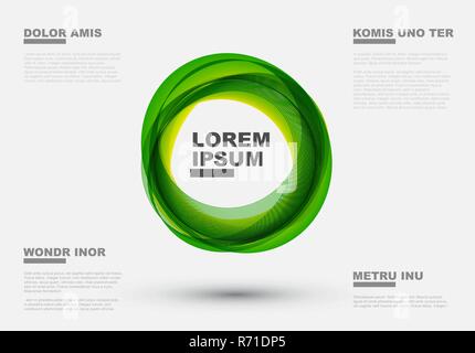 Abstract vector Hintergrund aus grünen und gelben Kreise. Abstrakte Geometrie. Geometrische abstrakte Formen. Stock Vektor