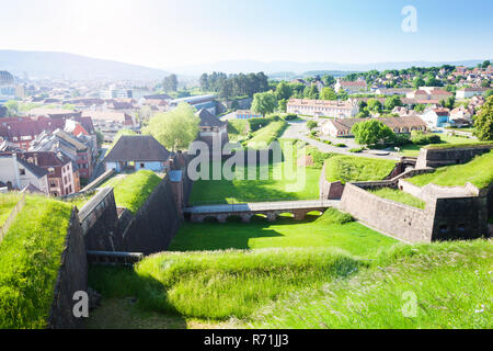 Belfort Stadtbild von der berühmten Zitadelle Wände gesehen Stockfoto