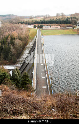 Gottleuba Dam, Dam, Behälter Stockfoto