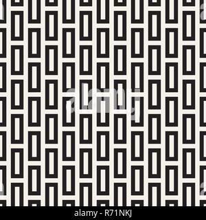 Stilvolle Linien Gitter. Ethnische Schwarzweiß-Textur. Abstrakte geometrische Hintergrund Design. Vektor nahtlose Muster. Stockfoto