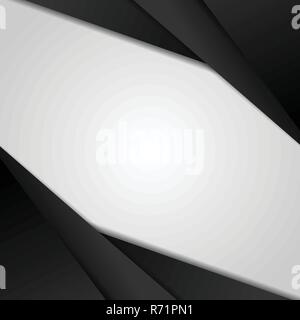 Abstrakte schwarz Moderne overlap Dimension auf weißem Hintergrund mit Papier Schichten. Business Design Konzept. Vector Illustration Stock Vektor