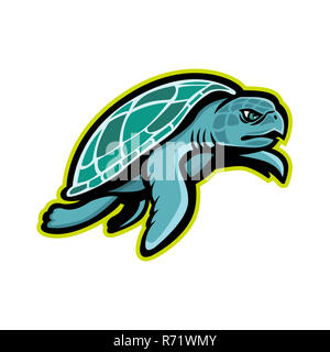 Ridley Sea Turtle Maskottchen Stockfoto