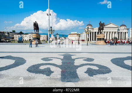 Archäologische Museum von Mazedonien, steinerne Brücke und Mazedonien, Skopje, Mazedonien Stockfoto