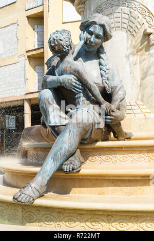 Olympias Monument und Brunnen, Skopje, Mazedonien Stockfoto