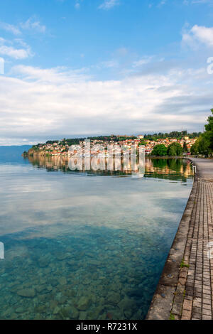 Ohrid Altstadt in Ohrid, Mazedonien widerspiegeln Stockfoto