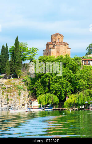 Der hl. Johannes Theologian-Kaneo Kirche, Ohrid See, Mazedonien Stockfoto