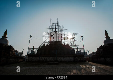 Renovierung Chilancho Stupa Stockfoto