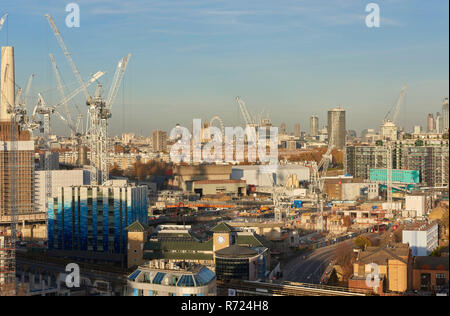 West London Skyline von Battersea, London, UK Stockfoto