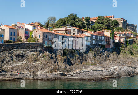 Frankreich, Pyrenees Orientales, Cote Vermeille, Collioure, die moure Bezirk // Frankreich, Pyrénées-Orientales (66), Côte Vermeille, Collioure, ancien Quar Stockfoto