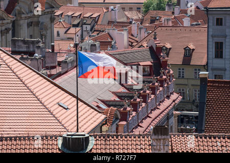 Die tschechische Flagge Stockfoto