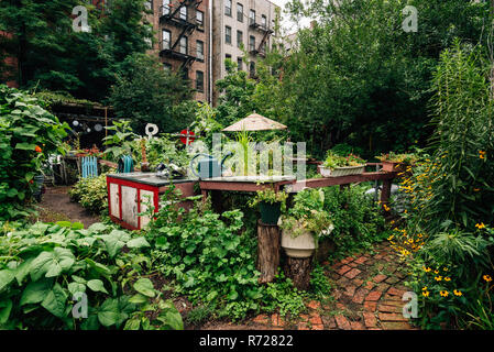 9Th Street gemeinschaft Garten Park, im East Village, Manhattan, New York City Stockfoto