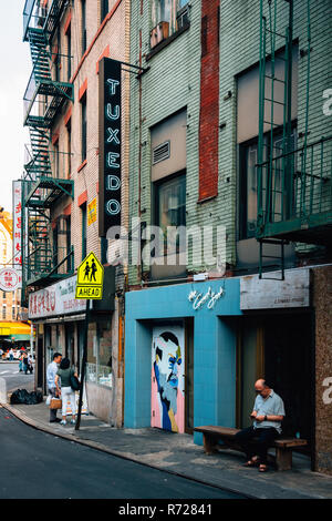 Smoking Sign on Doyers Straße in Chinatown, Manhattan, New York City Stockfoto