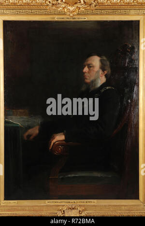 Pieter de Josselin de Jong, Portrait von Sjoerd Anne Vening Meinesz (1833-1894), Porträt Malerei Bilder leinwand öl gemälde Leinwand, Porträt des Menschen, Sjoerd Anne Venig Meinesz, Bürgermeister von Rotterdam Signatur: S. de Josseling de Jong, Bürgermeister von Rotterdam Vening Meinesz Geschenk der Porträtierten im Jahr 1892, die ihm von den Einwohner von Rotterdam vorgestellt. Stockfoto